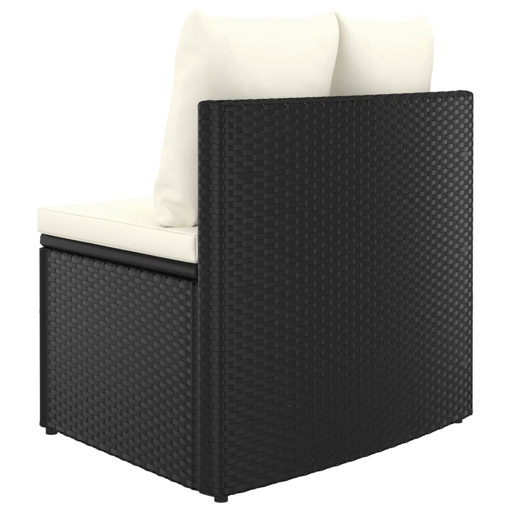sofasæt til haven 5 dele med hynder polyrattan sort
