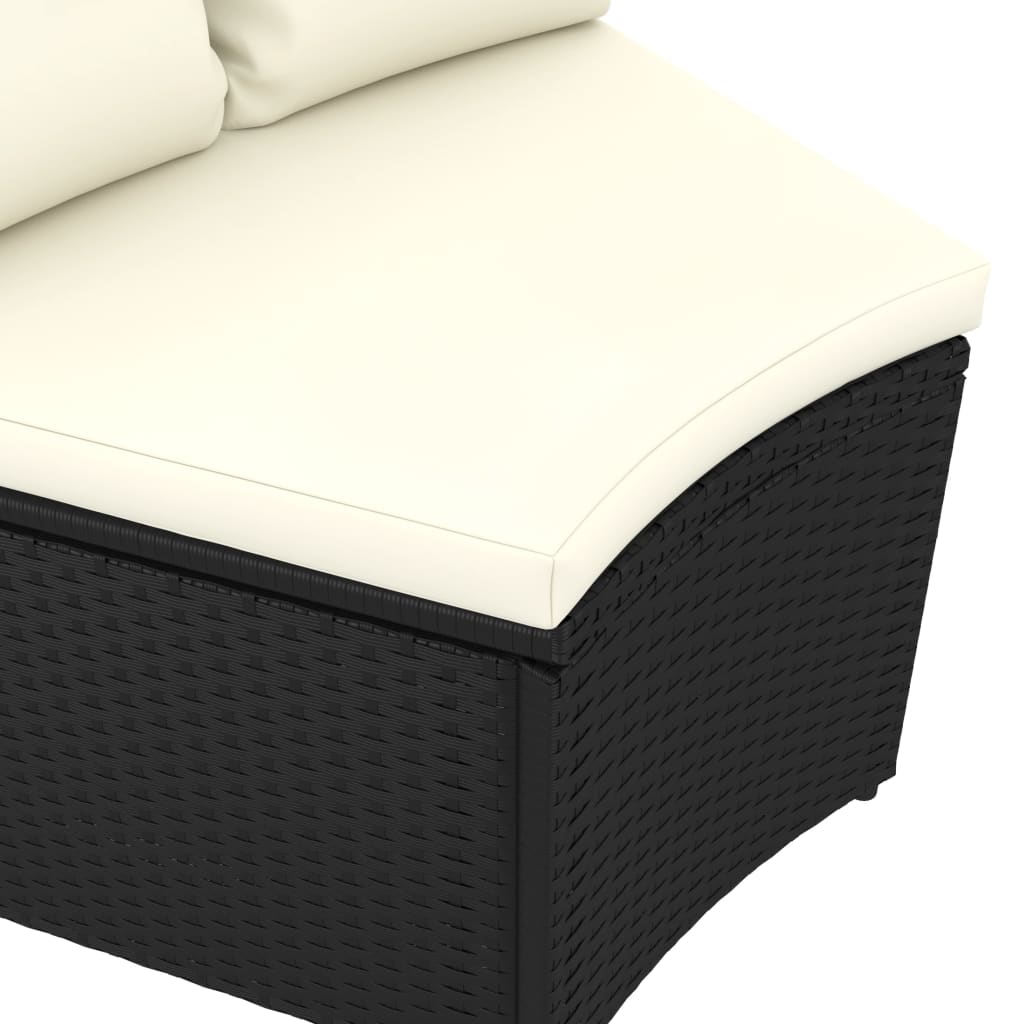 sofasæt til haven 5 dele med hynder polyrattan sort