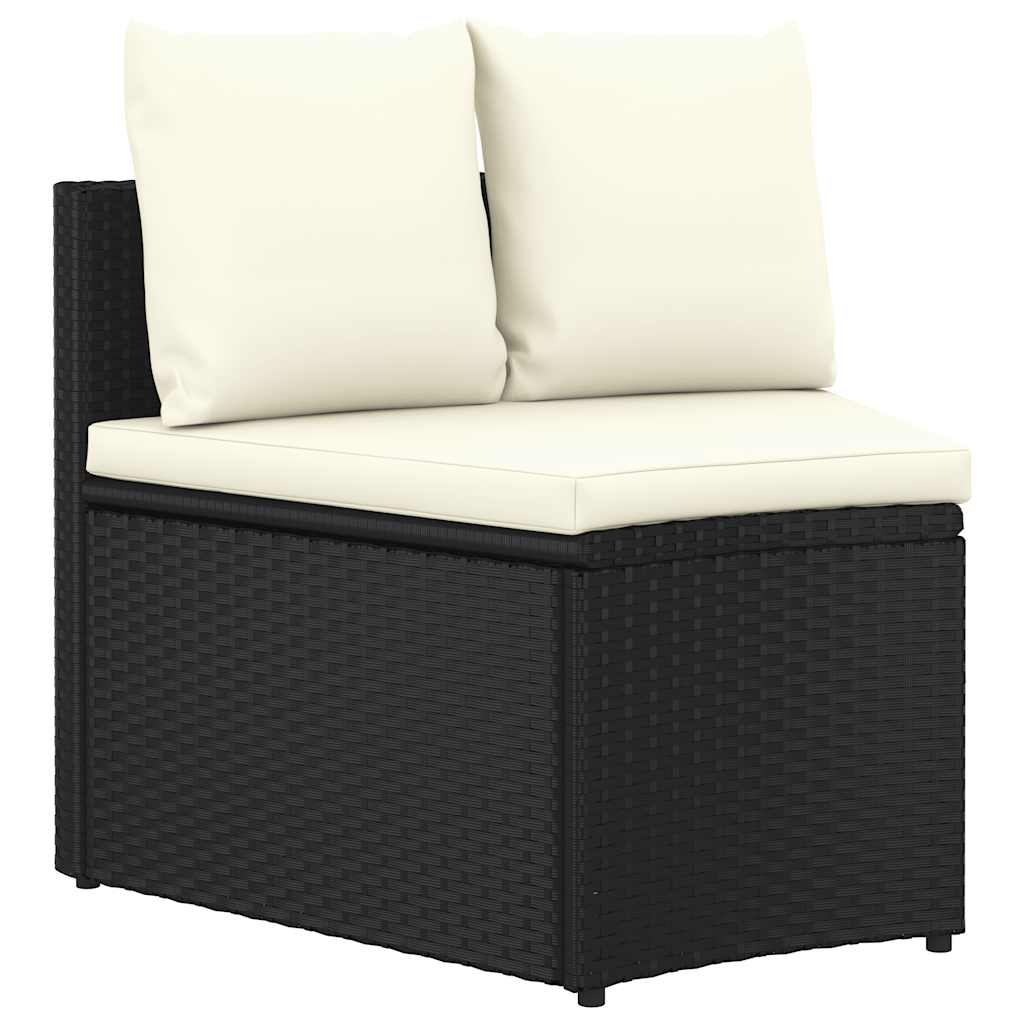 sofasæt til haven 5 dele med hynder polyrattan sort