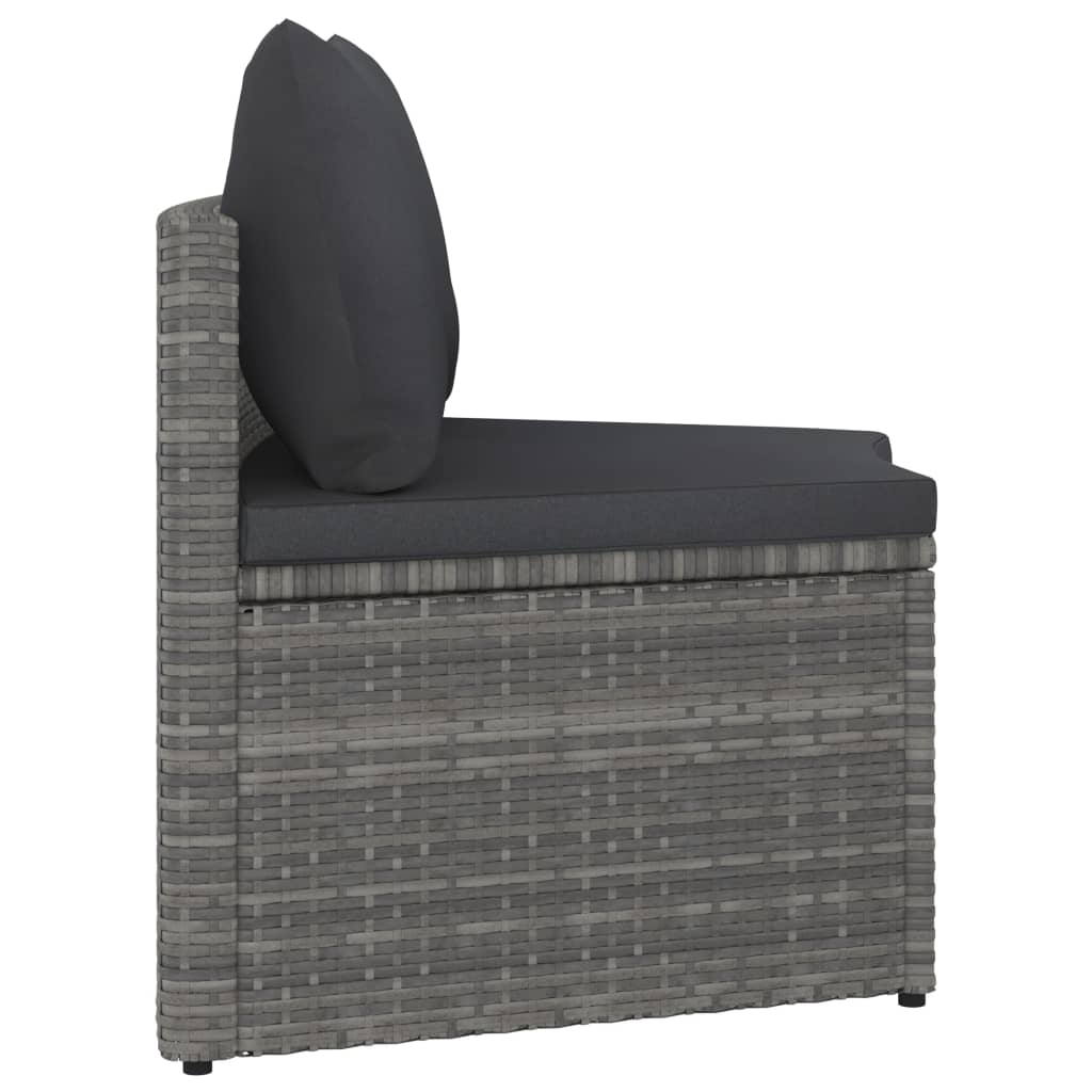 sofasæt til haven 4 dele med hynder polyrattan grå