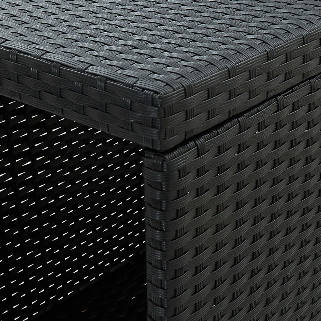 havebarsæt 5 dele med hynder polyrattan sort