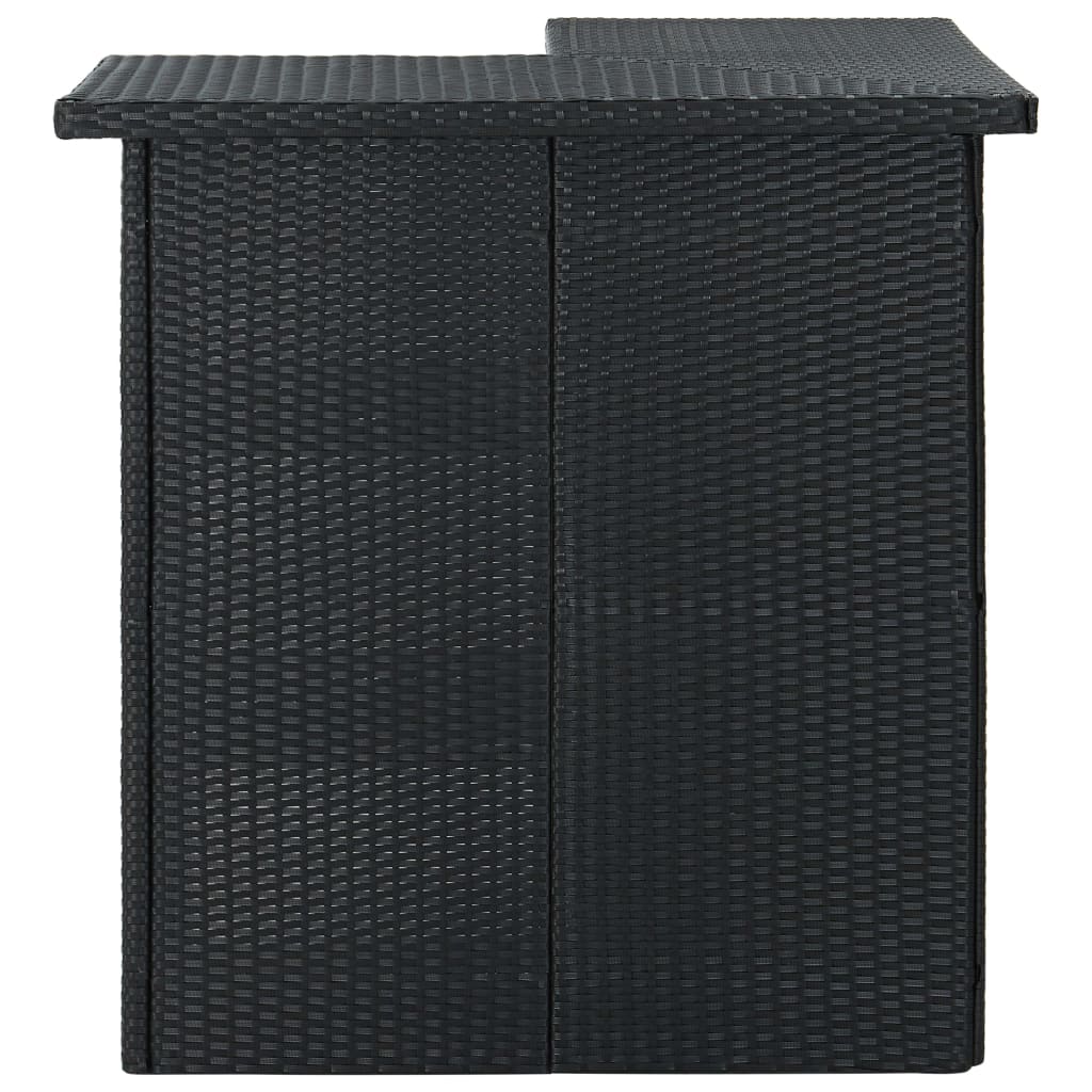 havebarsæt 4 dele med hynder polyrattan sort