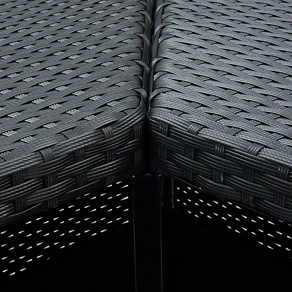 havebarsæt 4 dele med hynder polyrattan sort