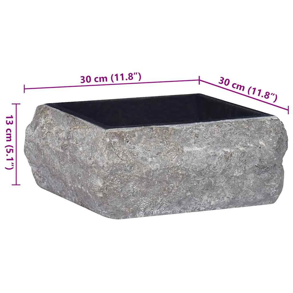 håndvask 30x30x13 cm marmor sort