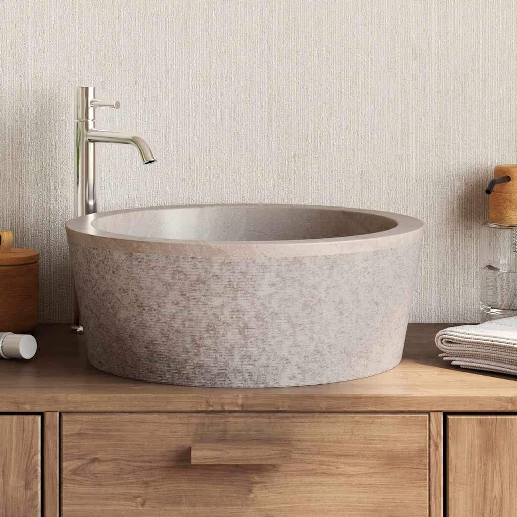 håndvask Ø40x15 cm marmor grå