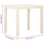 havebord 79x65x72 cm plastik hvid