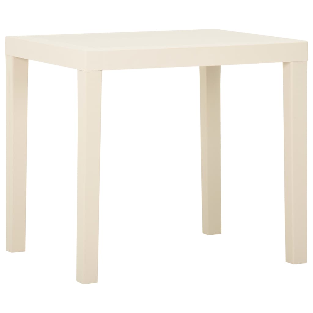 Havebord i plastik - 79 × 65 × 72 cm, hvid