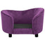 hundesofa 69x49x40 cm plys bordeauxfarvet