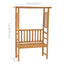 havebænk med pergola 115 cm massivt teaktræ