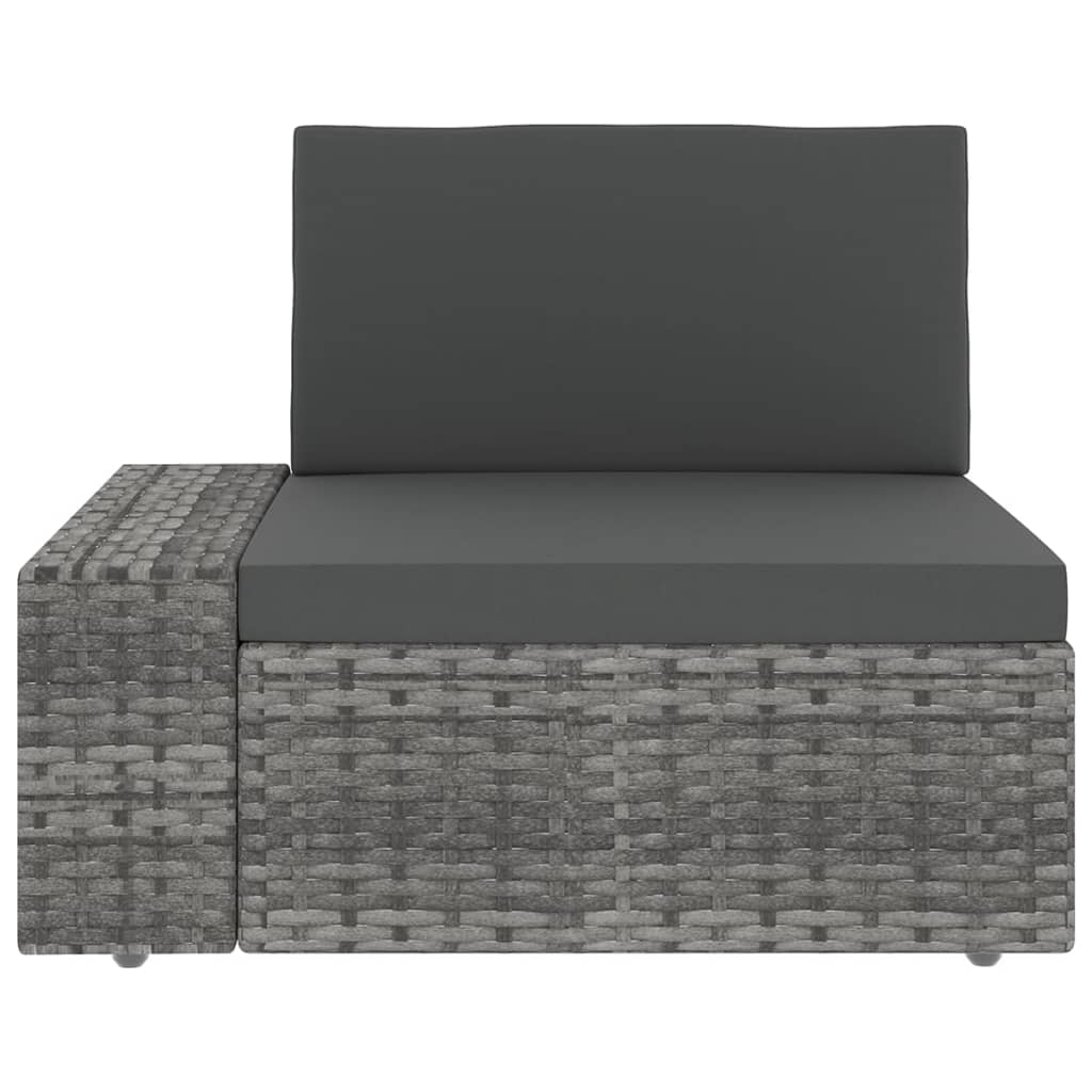 loungesæt til haven 8 dele med hynder polyrattan grå