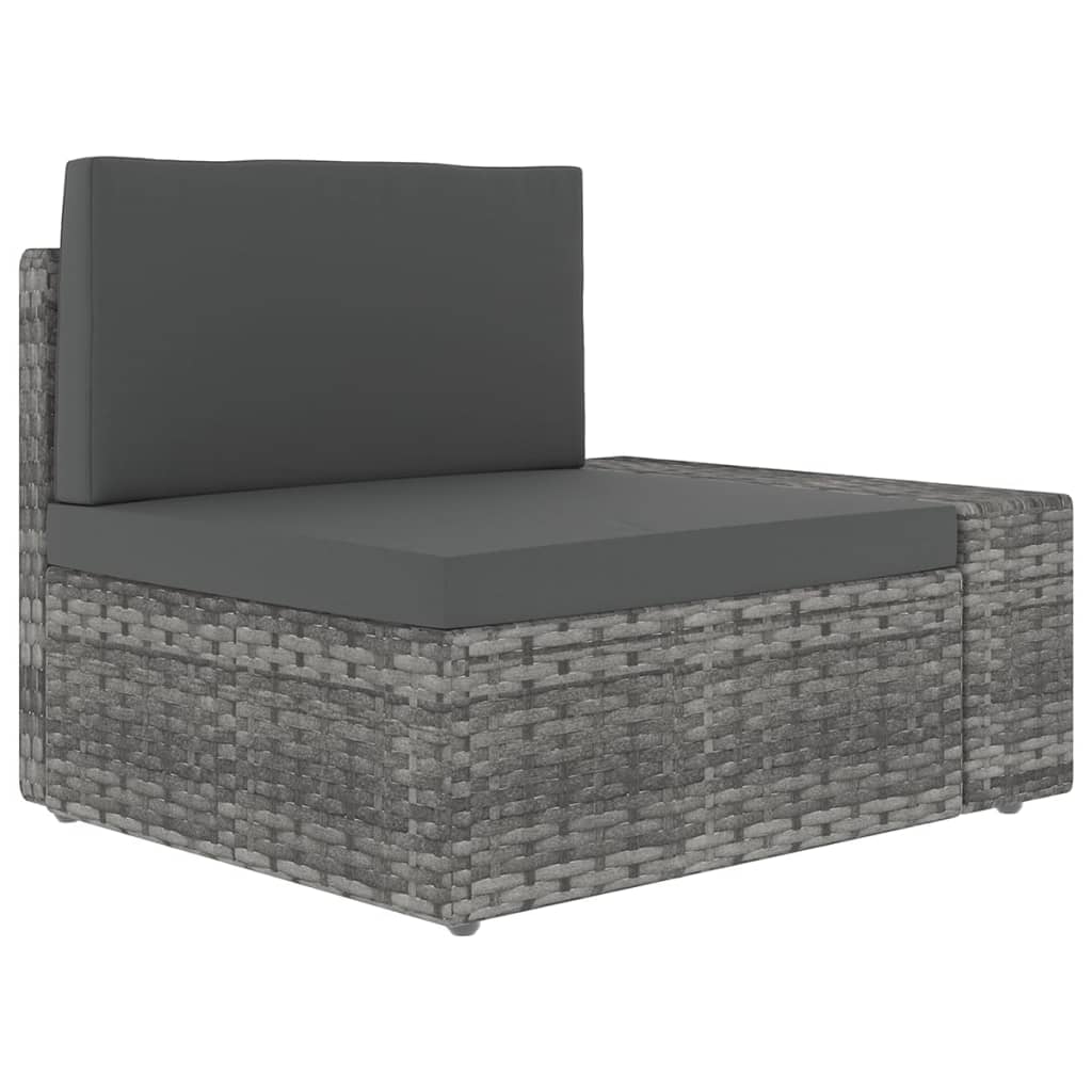loungesæt til haven 10 dele med hynder polyrattan grå