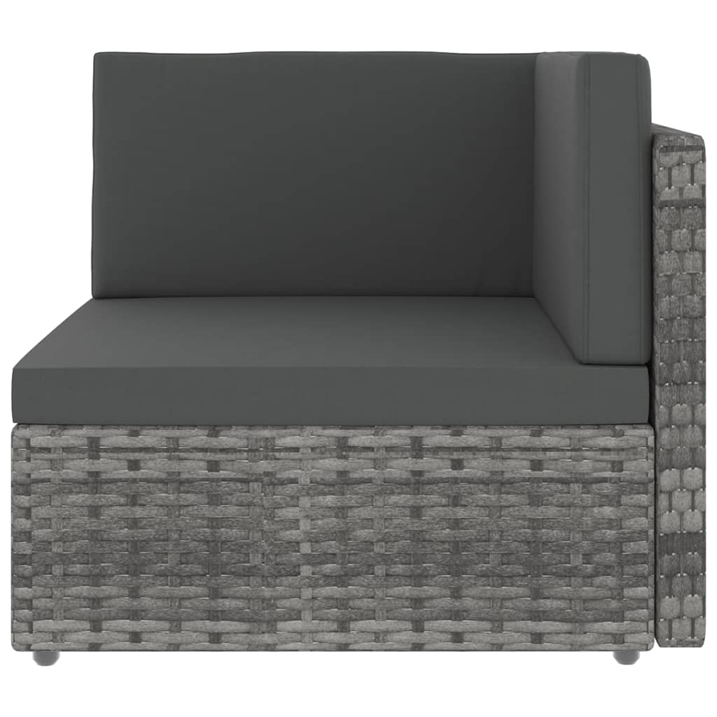 loungesæt til haven 11 dele med hynder polyrattan grå