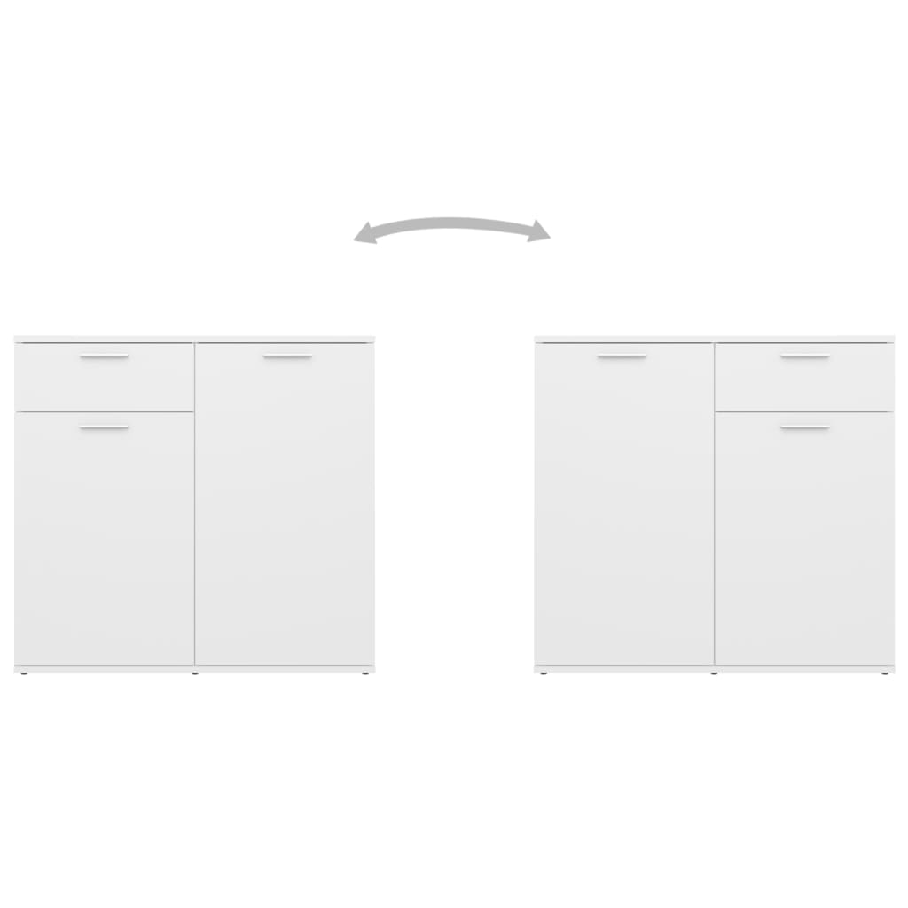 skænk 80x36x75 cm konstrueret træ hvid
