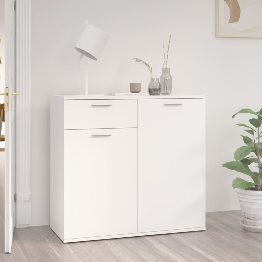 skænk 80x36x75 cm konstrueret træ hvid