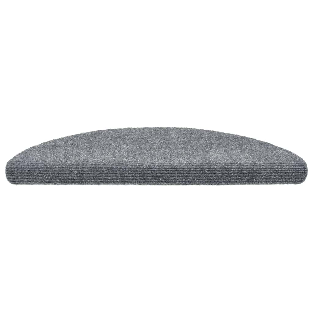 selvklæbende trappemåtter 10 stk. 56x17x3 cm tuftet lysegrå