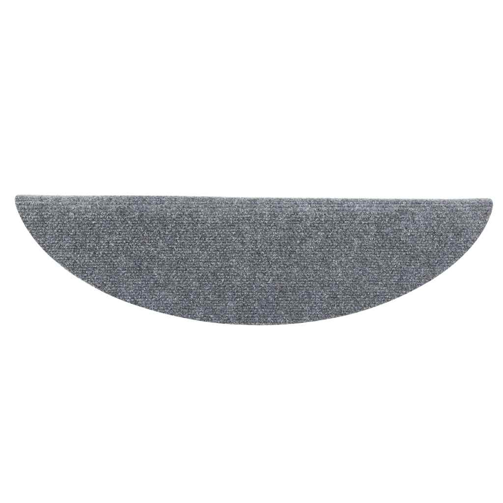 selvklæbende trappemåtter 10 stk. 56x17x3 cm tuftet lysegrå