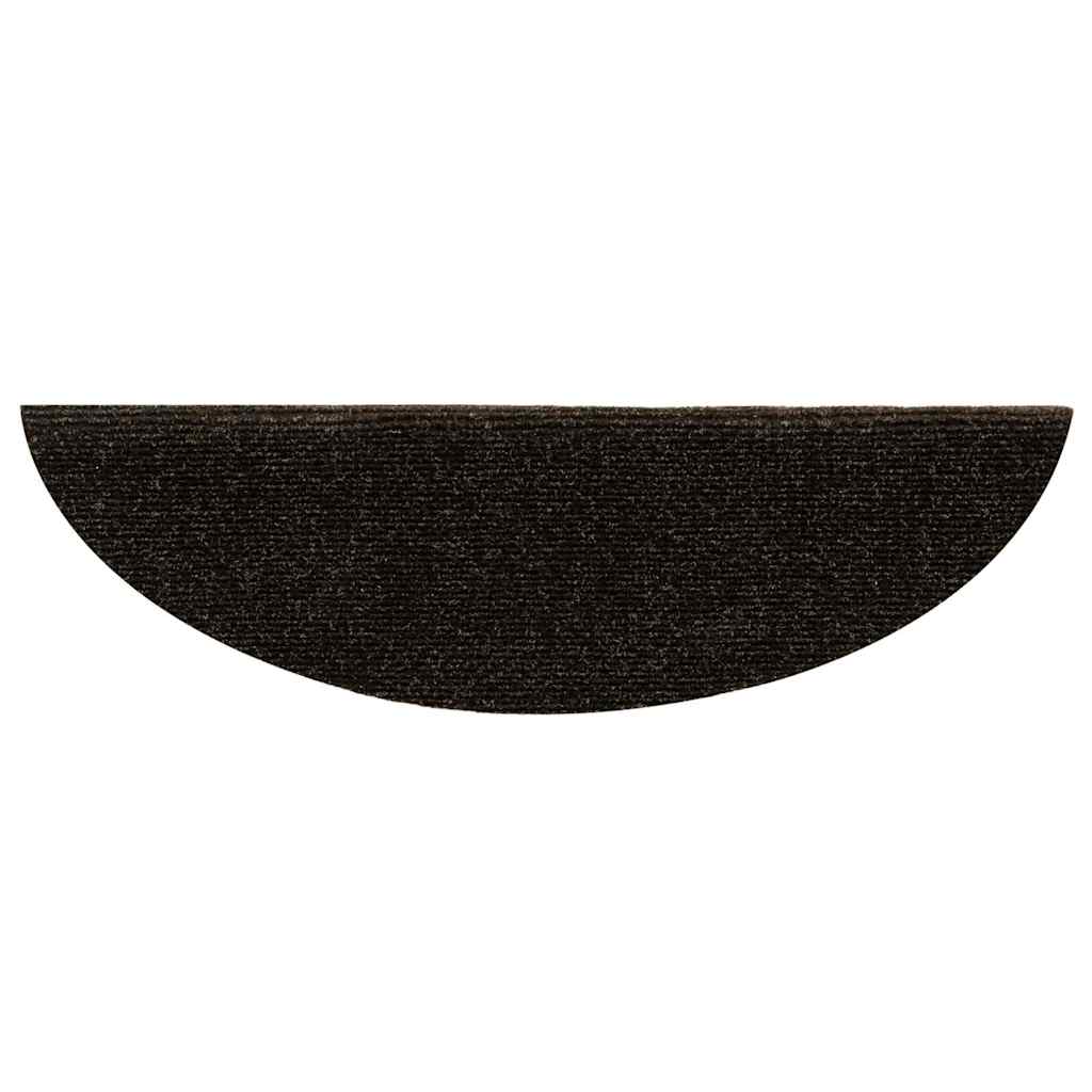 trappemåtter selvklæbende 10 stk. 56x17x3 cm mørkebrune halvrunde