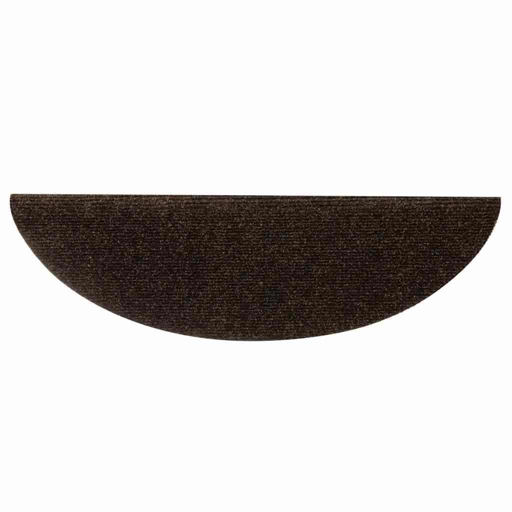 trappemåtter selvklæbende 5 stk. 56x17x3 cm brune halvrund