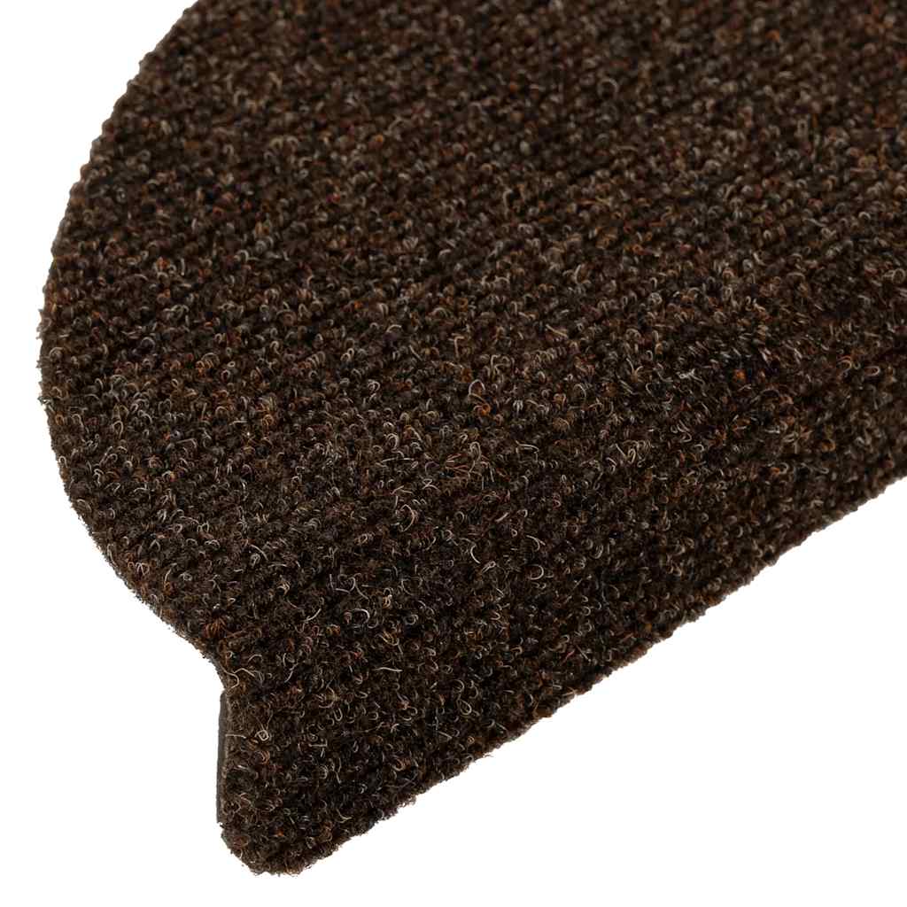 trappemåtter selvklæbende 10 stk. 56x17x3 cm brune halvrunde