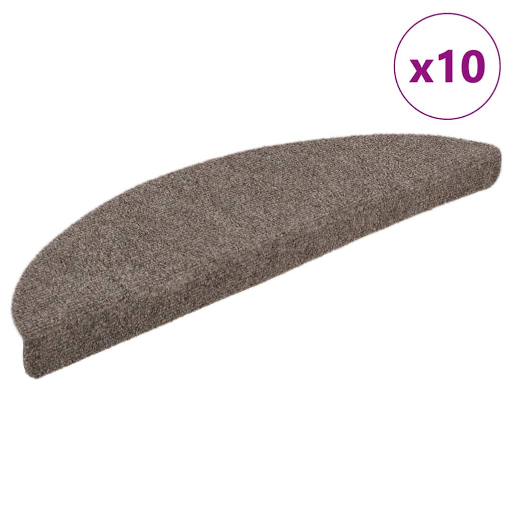 trappemåtter selvklæbende 10 stk. 56x17x3 cm beige halvrunde