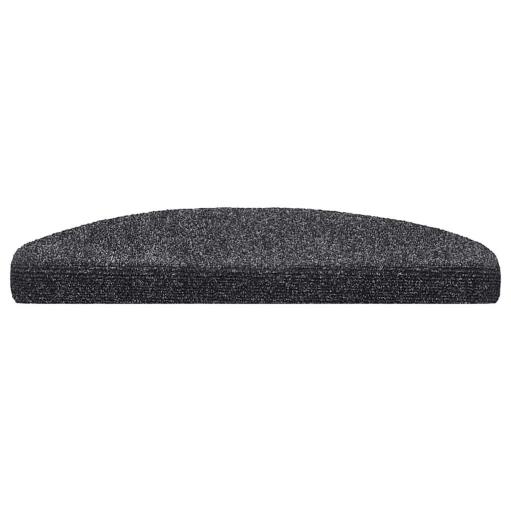 trappemåtter selvklæbende 10 stk. 65x21x4 cm mørkegrå halvrunde store