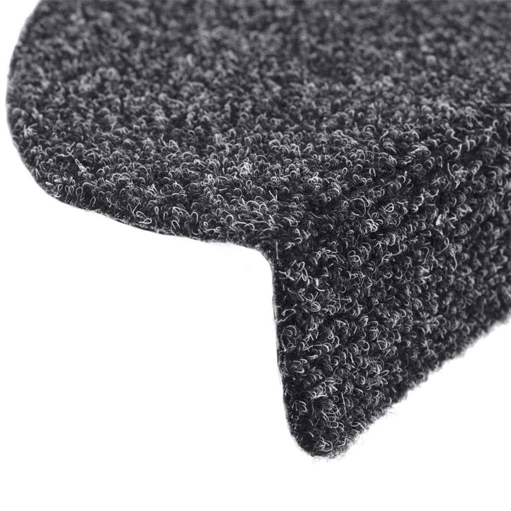 trappemåtter selvklæbende 10 stk. 65x21x4 cm mørkegrå halvrunde store