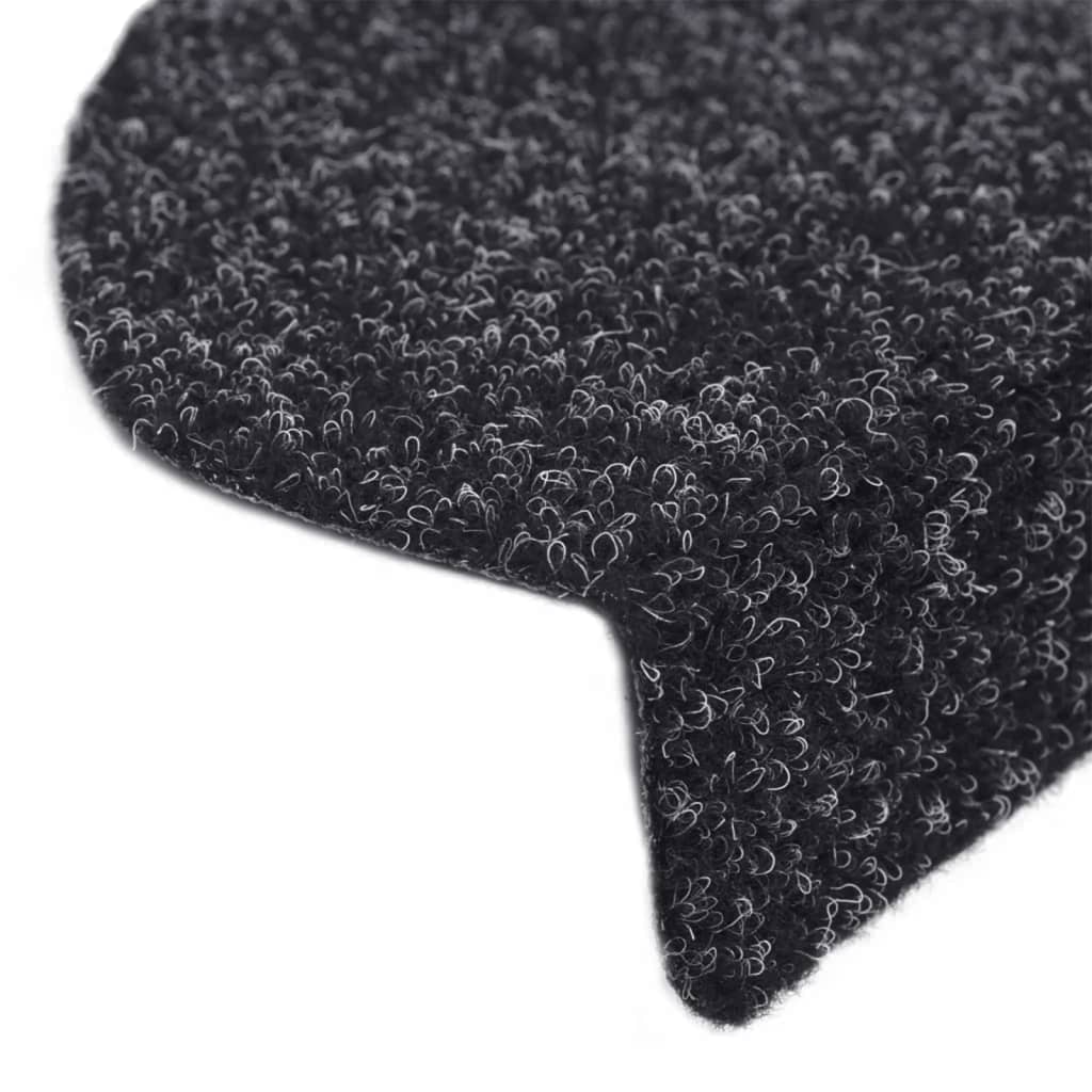 trappemåtter selvklæbende 5 stk. 65x21x4 cm sorte halvrund store