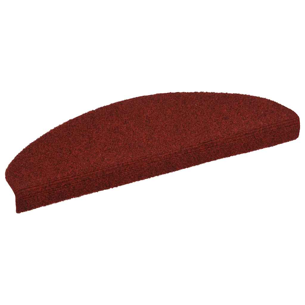 trappemåtter selvklæbende 10 stk. 65x21x4 cm bordeauxrød halvrund store