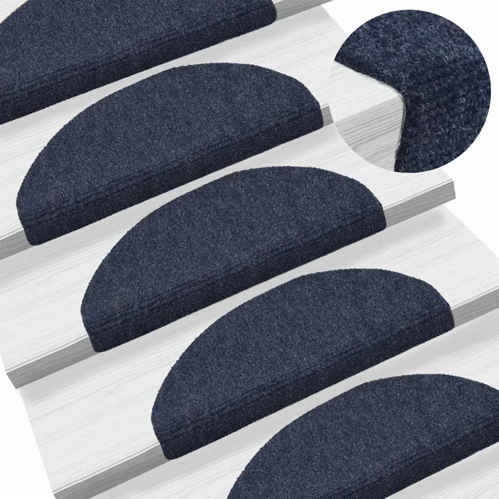 trappemåtter selvklæbende 5 stk. 65x21x4 cm blå halvrund store