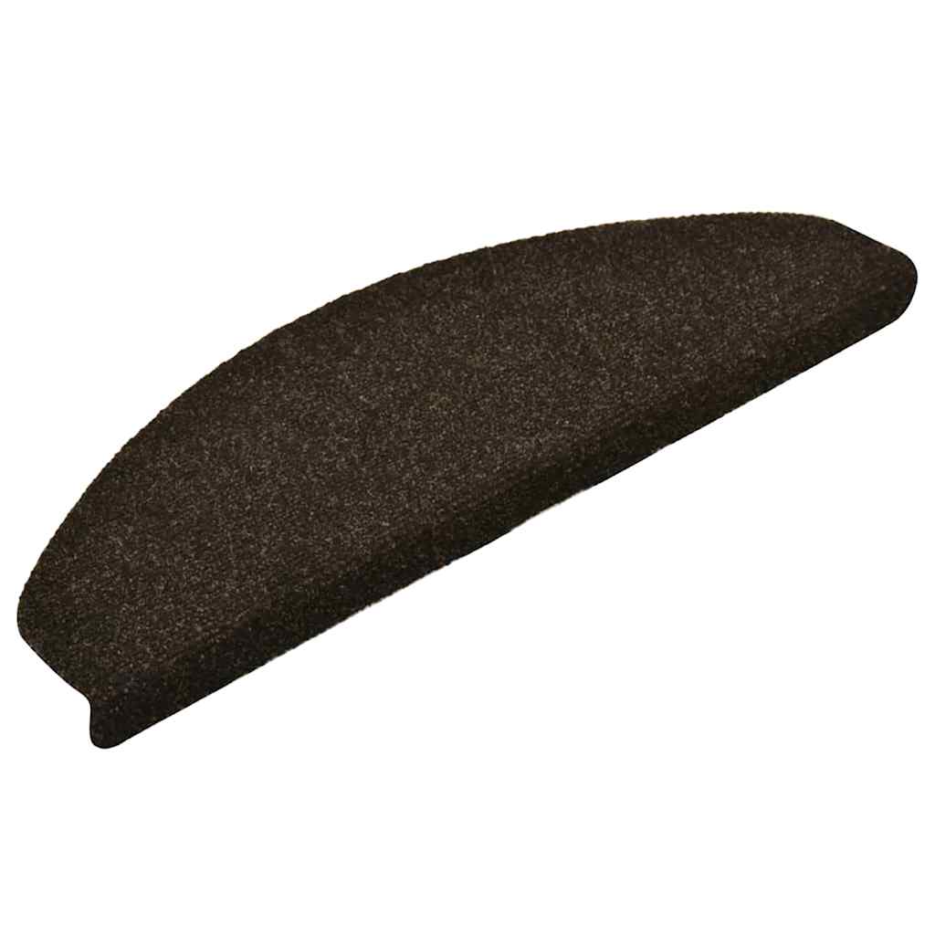 trappemåtter selvklæbende 10 stk. 65x21x4 cm mørkebrune halvrund store