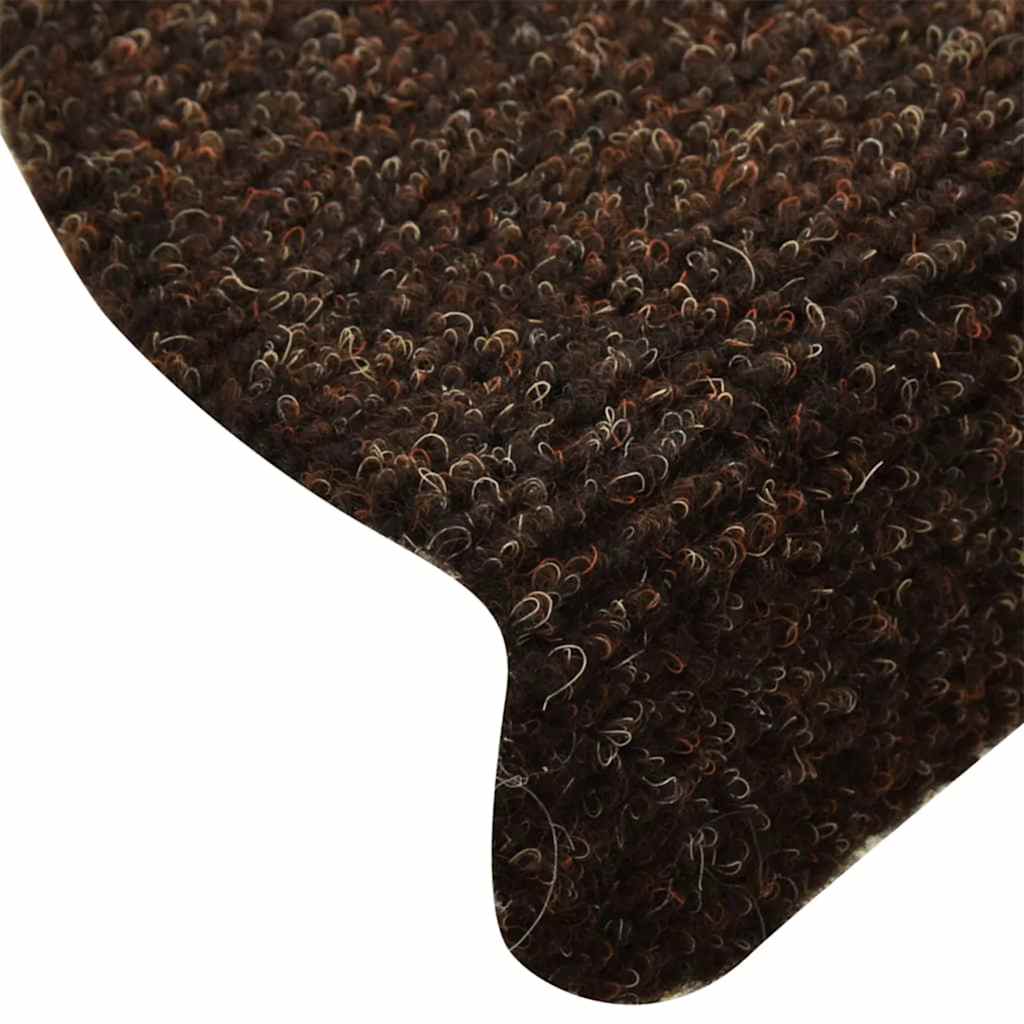 trappemåtter selvklæbende 5 stk. 65x21x4 cm brune halvrund store
