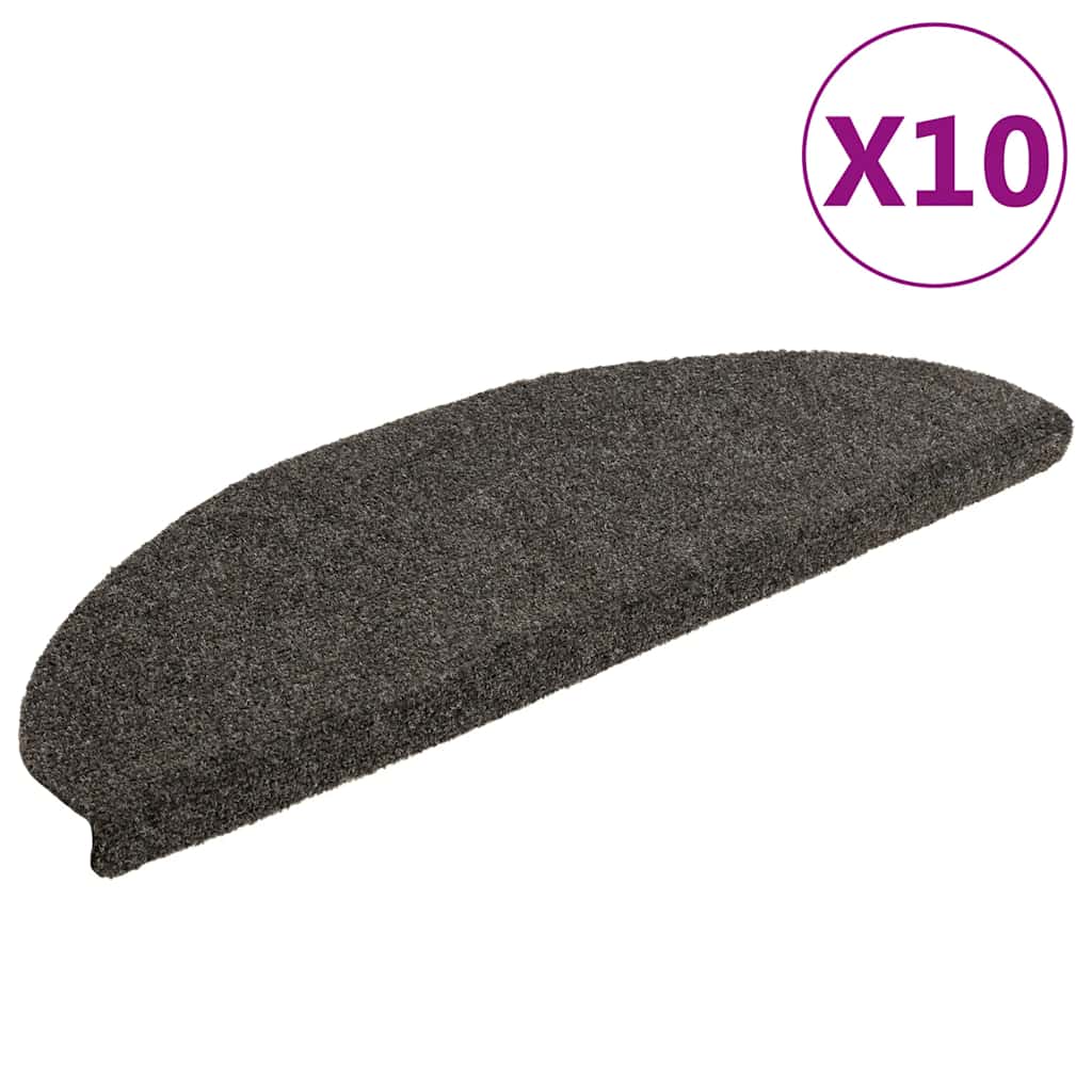 trappemåtter selvklæbende 10 stk. 65x21x4 cm antracit halvrund store