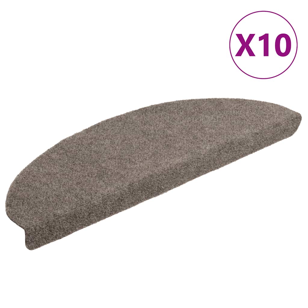 trappemåtter selvklæbende 10 stk. 65x21x4 cm beige halvrund store