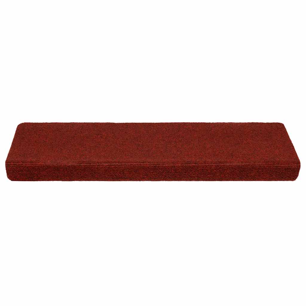 trappemåtter selvklæbende 10 stk. 65x21x4 cm bordeauxrød rektangulær kant