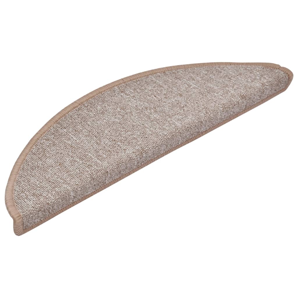 trappemåtter 10 stk. 56x17x3 cm lysebrune halvrunde