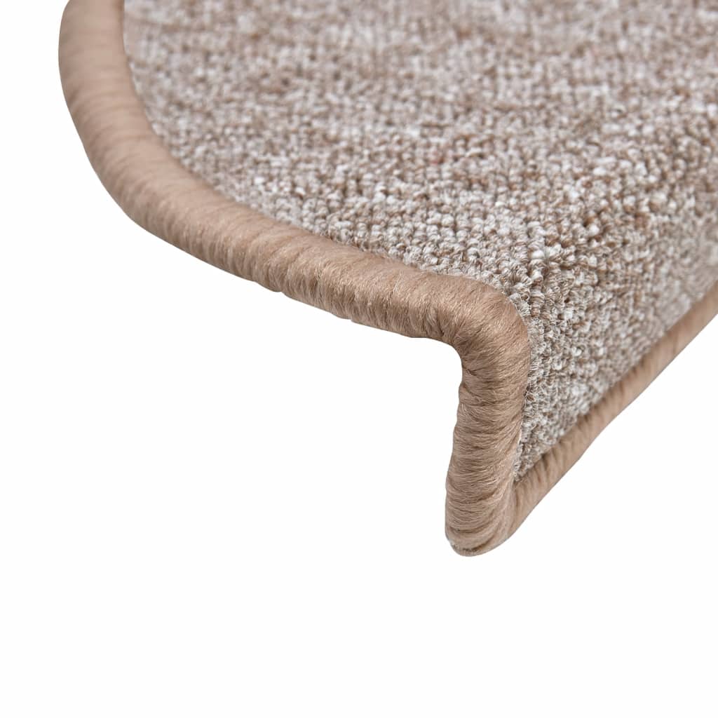 trappemåtter 10 stk. 56x17x3 cm lysebrune halvrunde