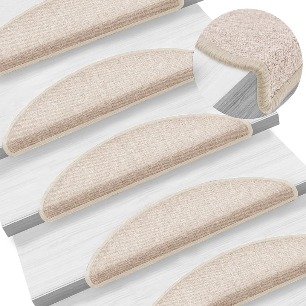 trappemåtter 10 stk. 56x17x3 cm taupe halvrund