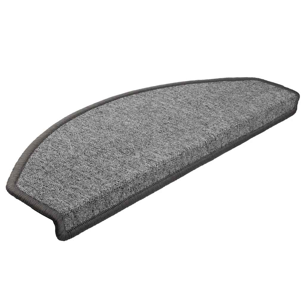trappemåtter 10 stk. 65 x 24 x 4 cm mørkegrå halvrunde store
