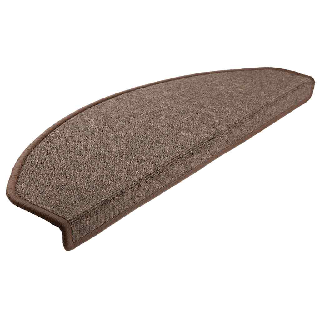trappemåtter 10 stk. 65 x 24 x 4 cm kaffebrune halvrund store