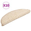 trappemåtter 10 stk. 56x17x3 cm cremefarvede halvrund