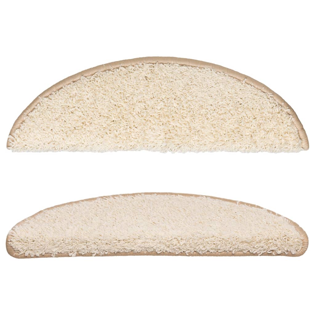 trappemåtter 10 stk. 56x17x3 cm cremefarvede halvrund