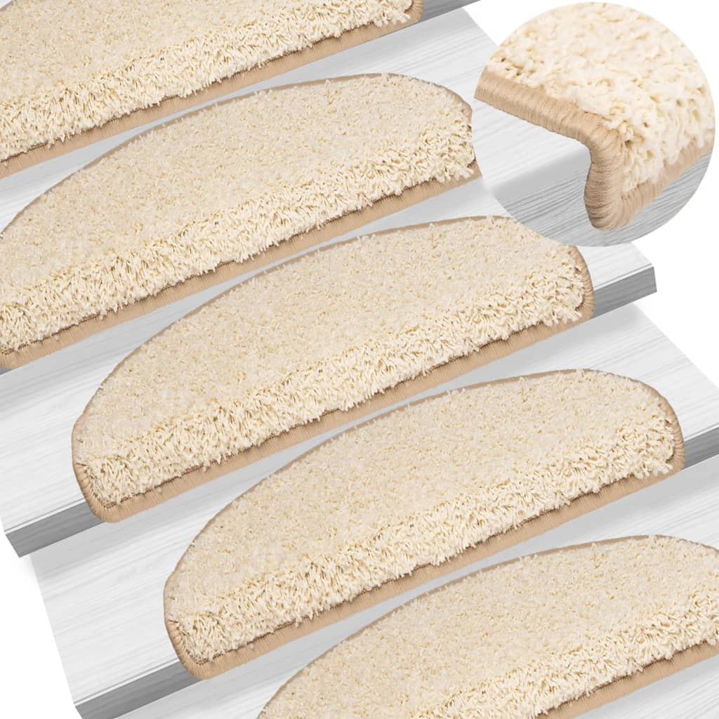 trappemåtter 10 stk. 65x21x4 cm cremefarvede halvrund store