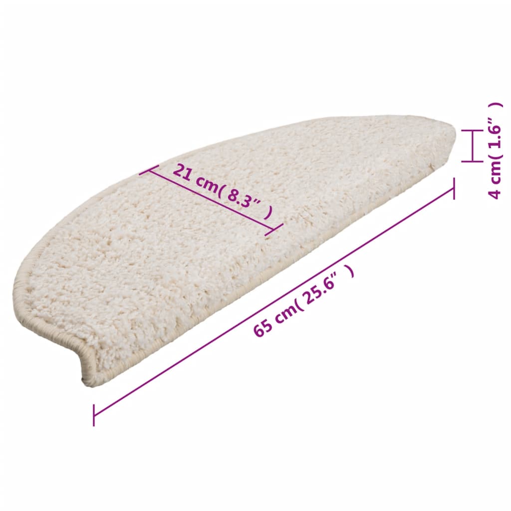 trappemåtter 10 stk. 65x21x4 cm hvide halvrunde store