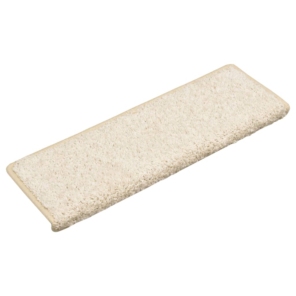 trappemåtter 10 stk. 65x21x4 cm hvide rektangulære kant