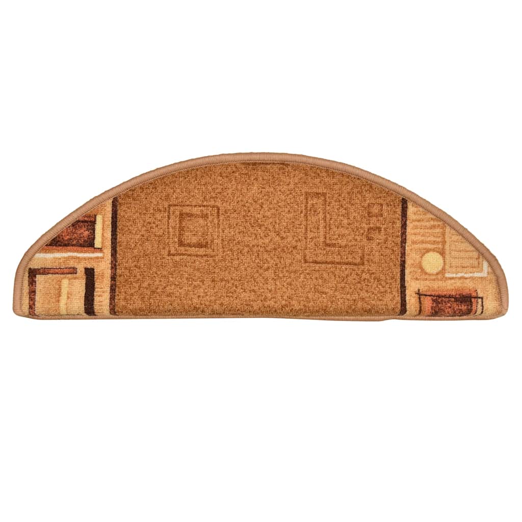selvklæbende trappemåtter 5 stk. 65x21x4 cm beige