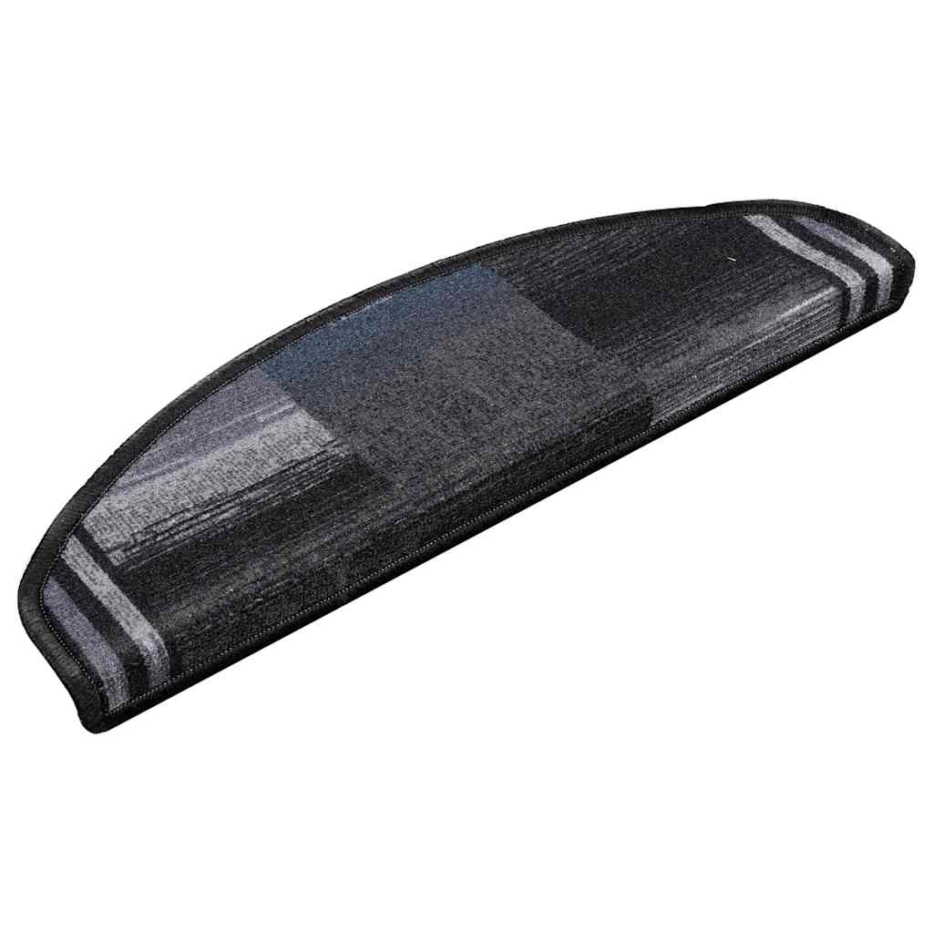 selvklæbende trappemåtter 5 stk. 65x21x4 cm sort og grå