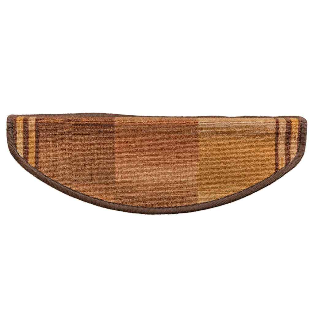 selvklæbende trappemåtter 5 stk. 65x21x4 cm brun