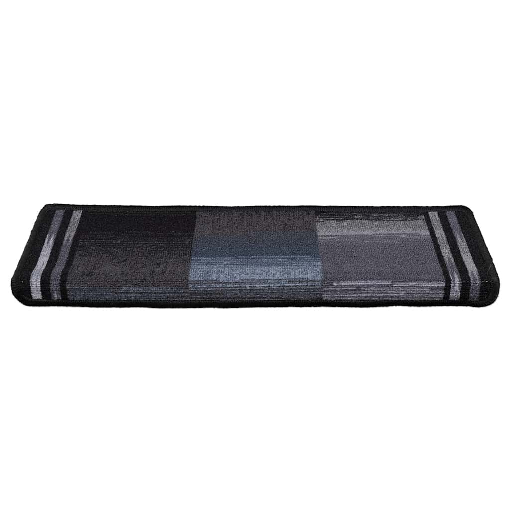 selvklæbende trappemåtter 5 stk. 65x21x4 cm sort og grå