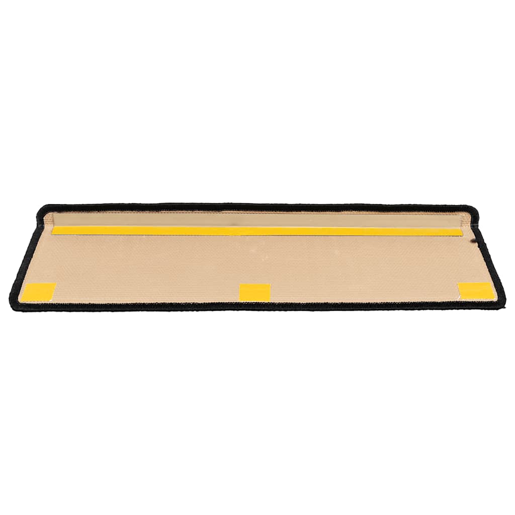 selvklæbende trappemåtter 10 stk. 65x21x4 cm sort og grå