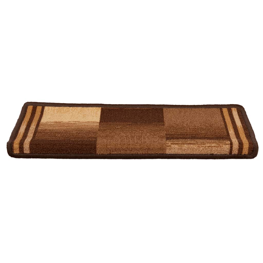 selvklæbende trappemåtter 5 stk. 65x21x4 cm brun